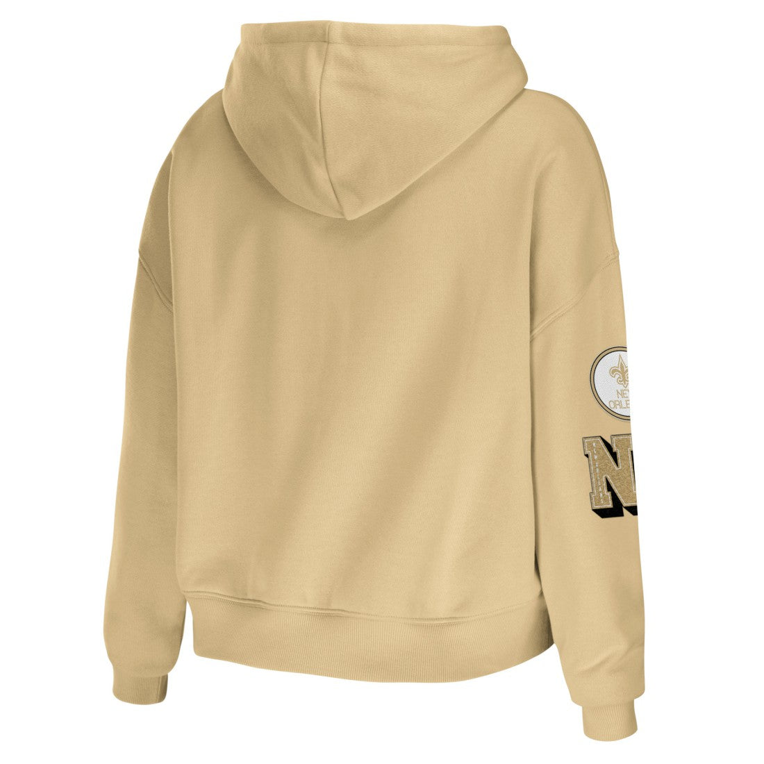New Orleans Saints WEAR by Erin Andrews Women's Plus Size Modest Cropped Pullover Hoodie Gold - NFL