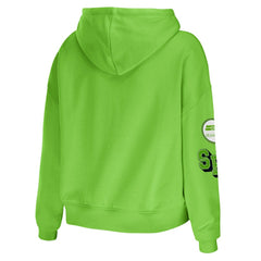 Seattle Seahawks WEAR by Erin Andrews Women's Plus Size Modest Cropped Pullover Hoodie Neon Green - NFL