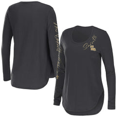 New Orleans Saints WEAR by Erin Andrews Women's Team Scoop Neck T-Shirt Charcoal - NFL