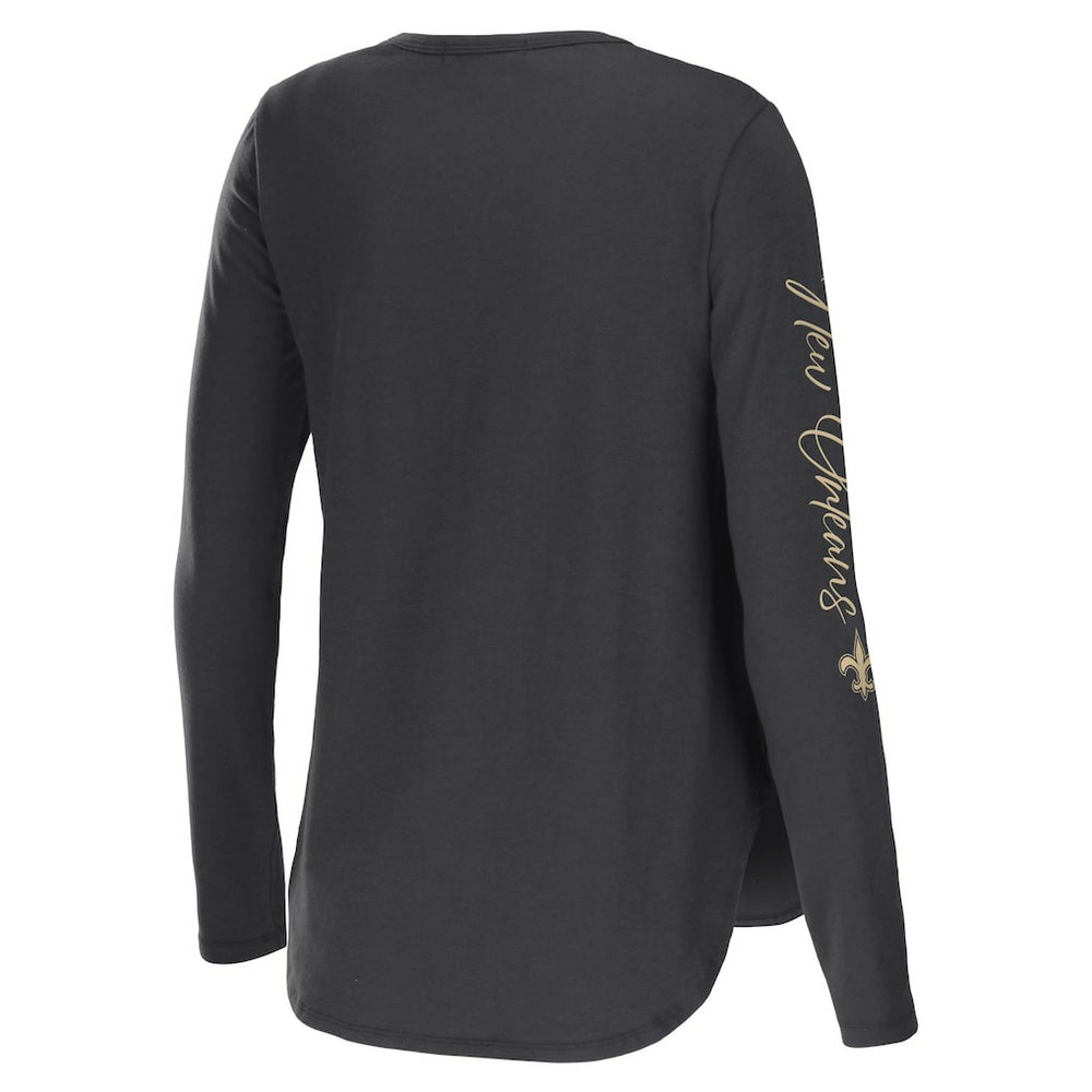 New Orleans Saints WEAR by Erin Andrews Women's Team Scoop Neck T-Shirt Charcoal - NFL