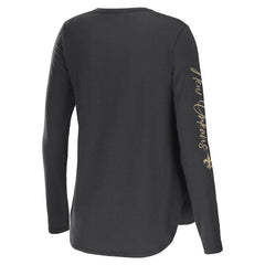 New Orleans Saints WEAR by Erin Andrews Women's Team Scoop Neck T-Shirt Charcoal - NFL