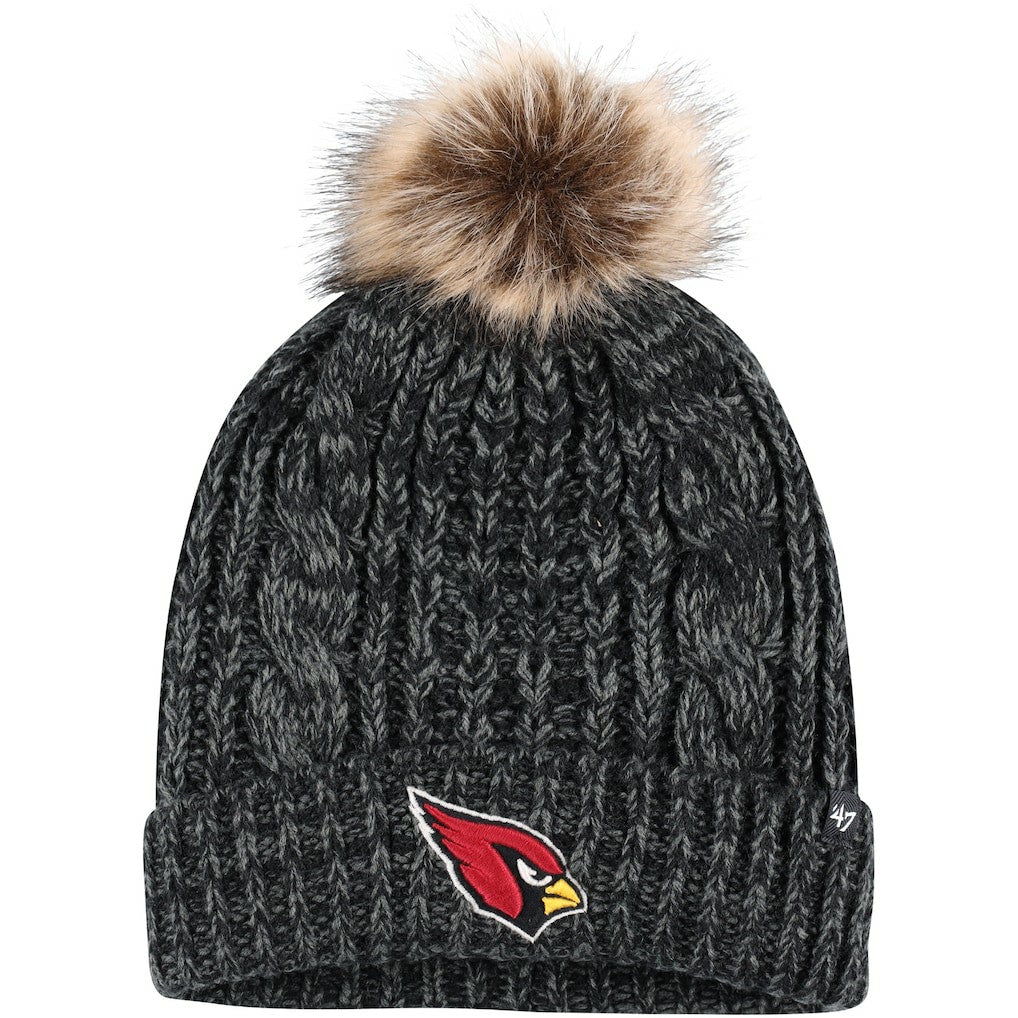 Arizona Cardinals '47 Women's Meeko Cuffed Knit Hat with Pom Black - 47 brand