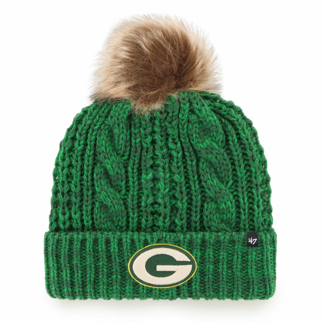 Green Bay Packers '47 Women's Meeko Cuffed Knit Hat with Pom Green - 47 brand