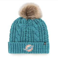 Miami Dolphins '47 Women's Meeko Cuffed Knit Hat with Pom Aqua - 47 brand