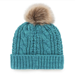 Miami Dolphins '47 Women's Meeko Cuffed Knit Hat with Pom Aqua - 47 brand