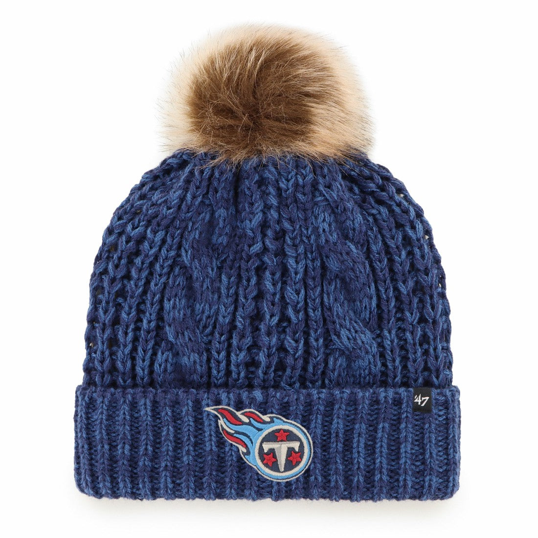 Tennessee Titans '47 Women's Meeko Cuffed Knit Hat with Pom Navy - 47 brand