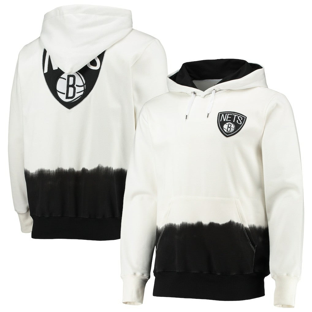 NBA - Brooklyn Nets FISLL Double Dribble Dip-Dye Pullover Hoodie - Oatmeal