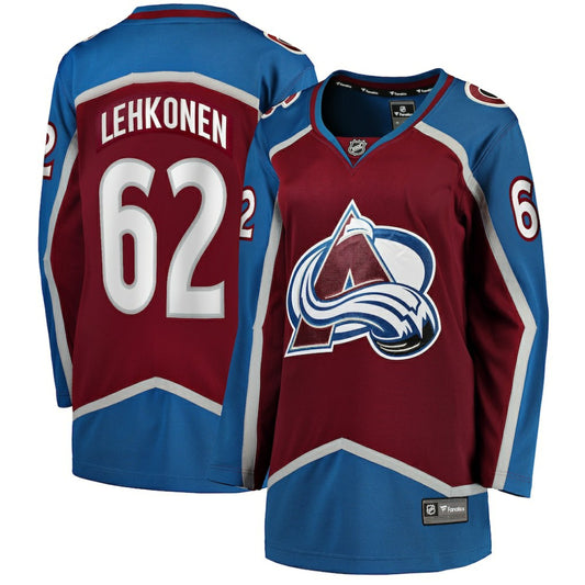 Artturi Lehkonen Colorado Avalanche Fanatics Women's Home Breakaway Player Jersey - Burgundy | NHL Jerseys
