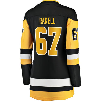 Rickard Rakell Pittsburgh Penguins Women's Fanatics Home Breakaway Player Jersey - Black | NHL Jerseys
