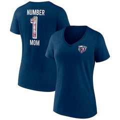 Chicago Bears Women's Plus Size Mother's Day #1 Mom V-Neck T-Shirt Navy - Fanatics