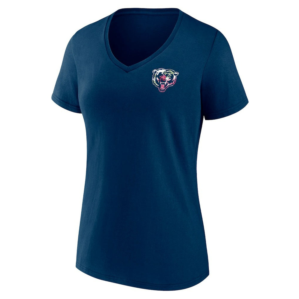 Chicago Bears Women's Plus Size Mother's Day #1 Mom V-Neck T-Shirt Navy - Fanatics