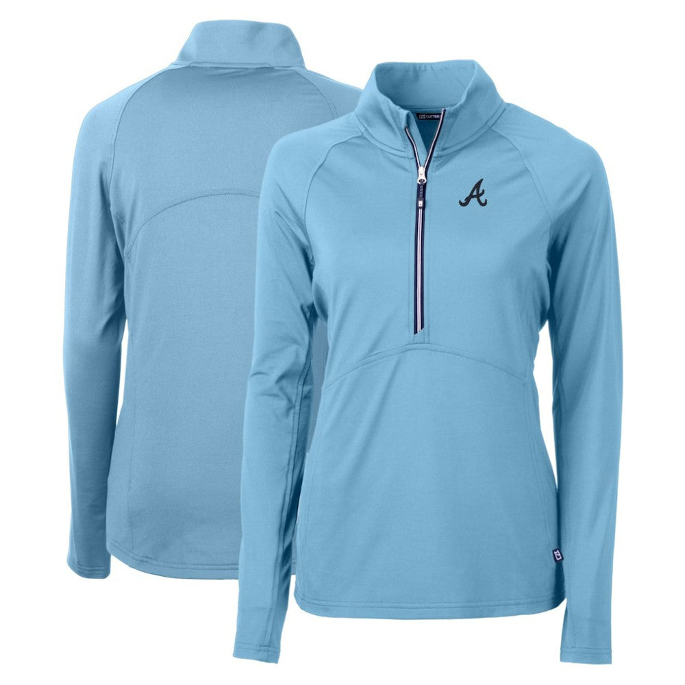 Atlanta Braves Cutter & Buck Women's Adapt Eco Knit Stretch Recycled Half-Zip Pullover Top Clearance