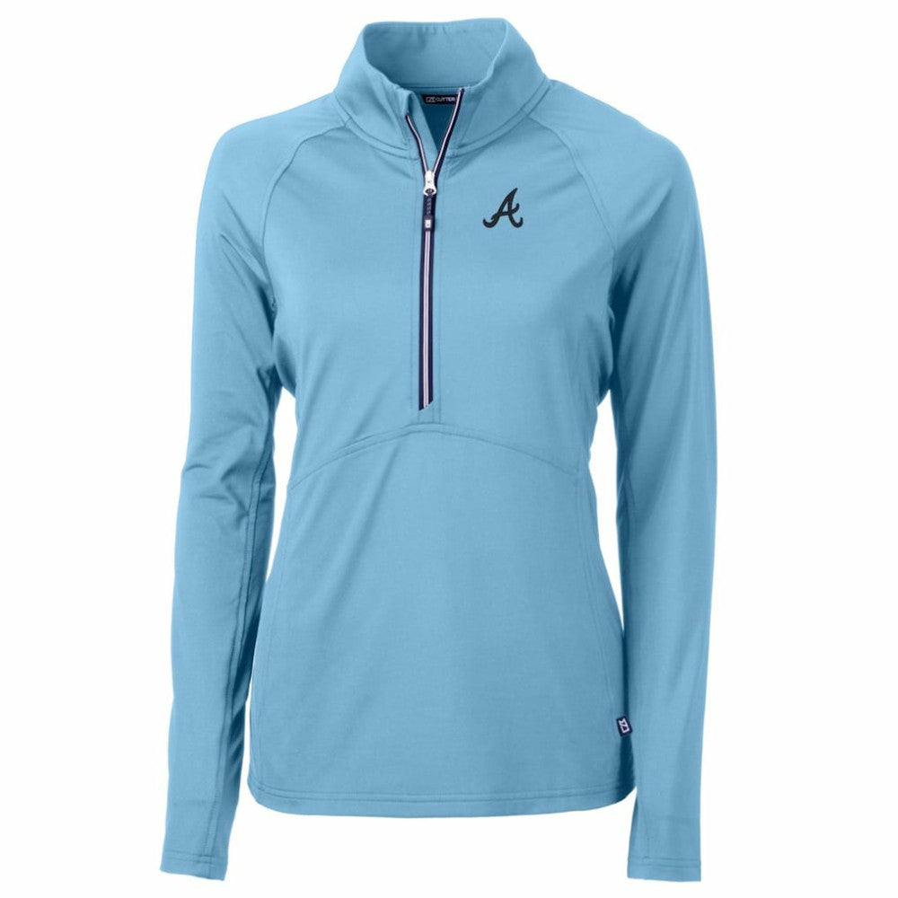 Atlanta Braves Cutter & Buck Women's Adapt Eco Knit Stretch Recycled Half-Zip Pullover Top Clearance