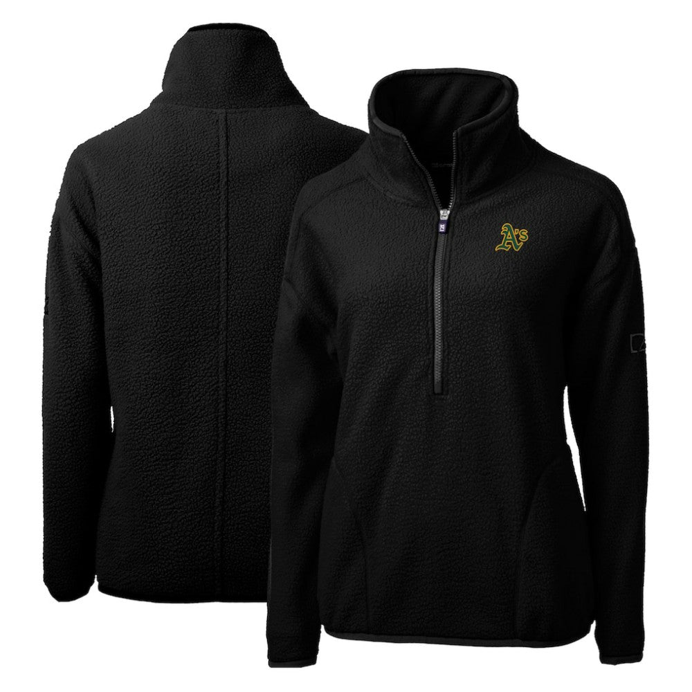Athletics Cutter & Buck Women's Cascade Eco Sherpa Fleece Quarter-Zip Pullover Jacket Clearance