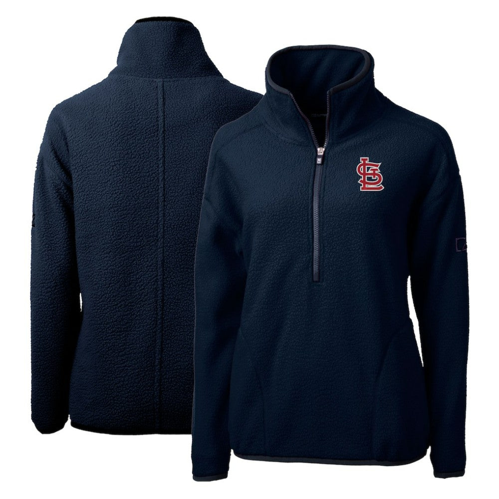 St. Louis Cardinals Cutter & Buck Women's Cascade Eco Sherpa Fleece Quarter-Zip Pullover Jacket On Sale