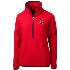 Boston Red Sox Cutter & Buck Women's Cascade Eco Sherpa Fleece Quarter-Zip Pullover Jacket for sale