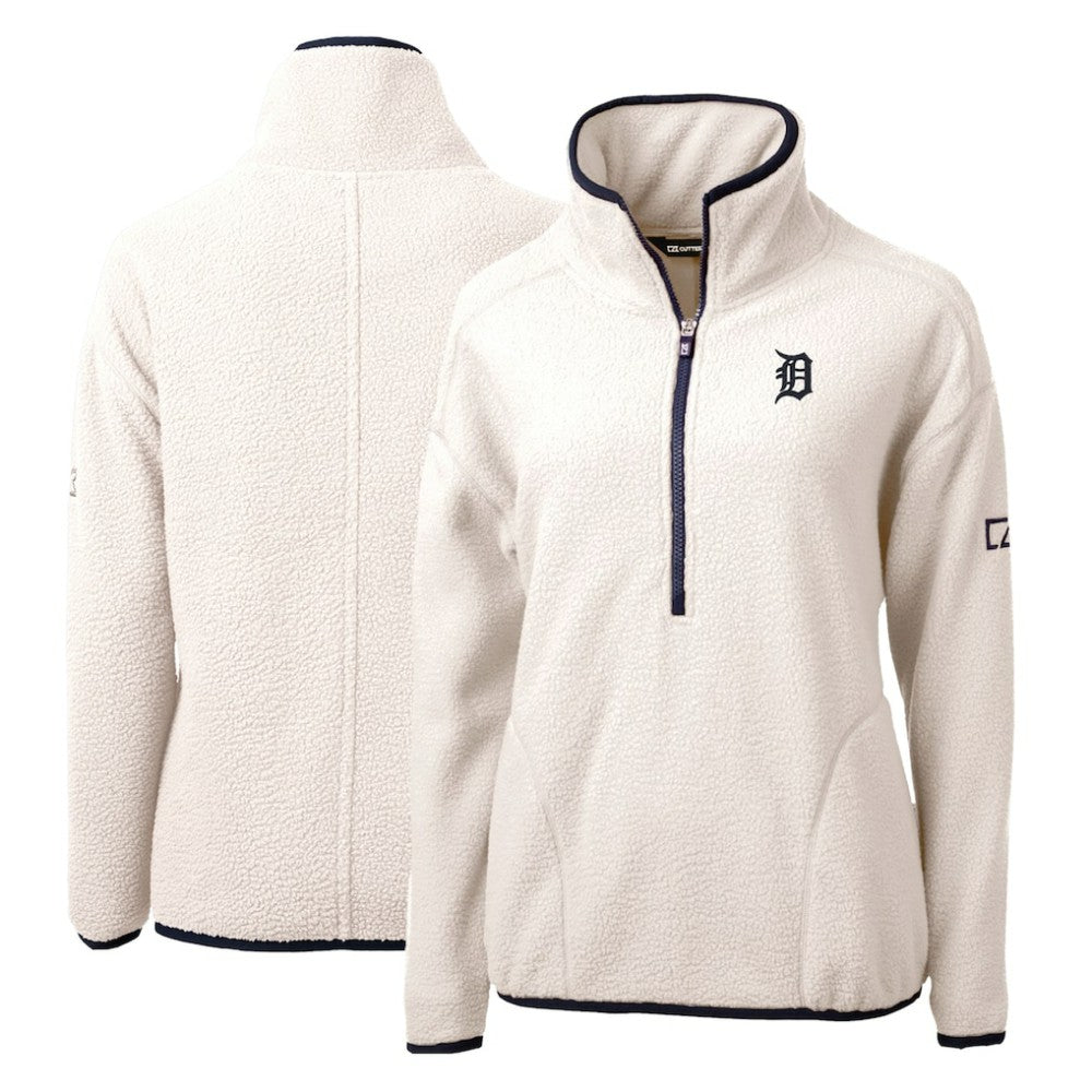Detroit Tigers Cutter & Buck Women's Cascade Eco Sherpa Fleece Quarter-Zip Pullover Jacket discount