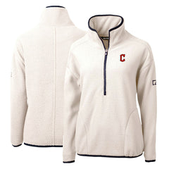 Cleveland Guardians Cutter & Buck Women's Cascade Eco Sherpa Fleece Quarter-Zip Pullover Jacket for sale