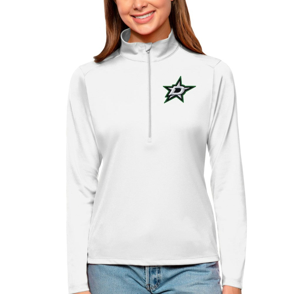 Dallas Stars - Antigua Women's Tribute Quarter-Zip Pullover Top White