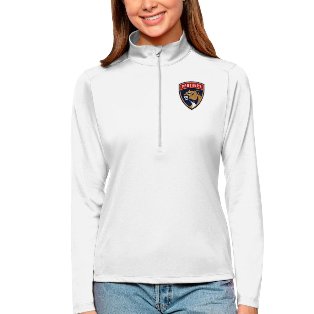 Florida Panthers - Antigua Women's Tribute Quarter-Zip Pullover Top White