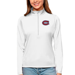Montreal Canadiens - Antigua Women's Tribute Quarter-Zip Pullover Top White