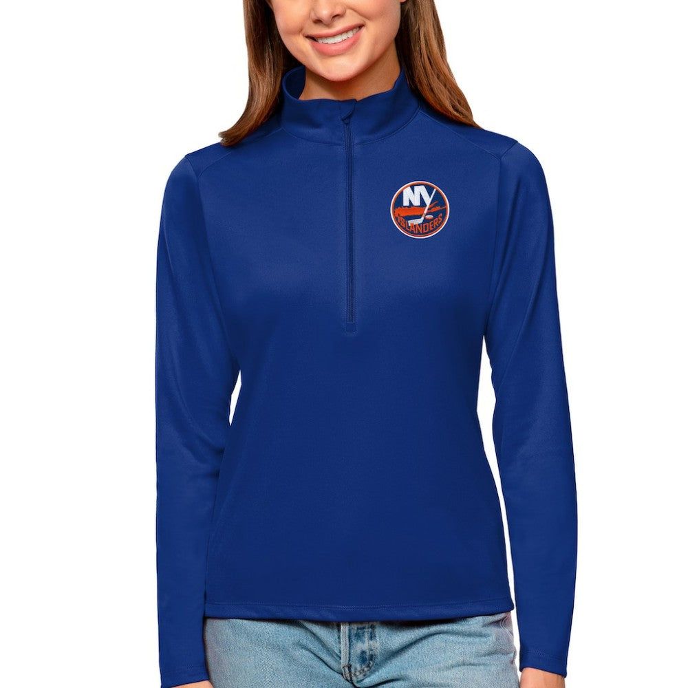 New York Islanders - Antigua Women's Tribute Quarter-Zip Pullover Top Royal