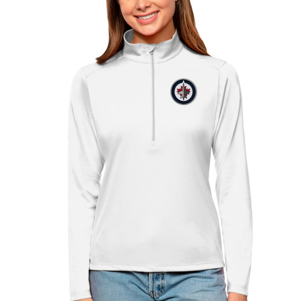 Winnipeg Jets - Antigua Women's Tribute Quarter-Zip Pullover Top White