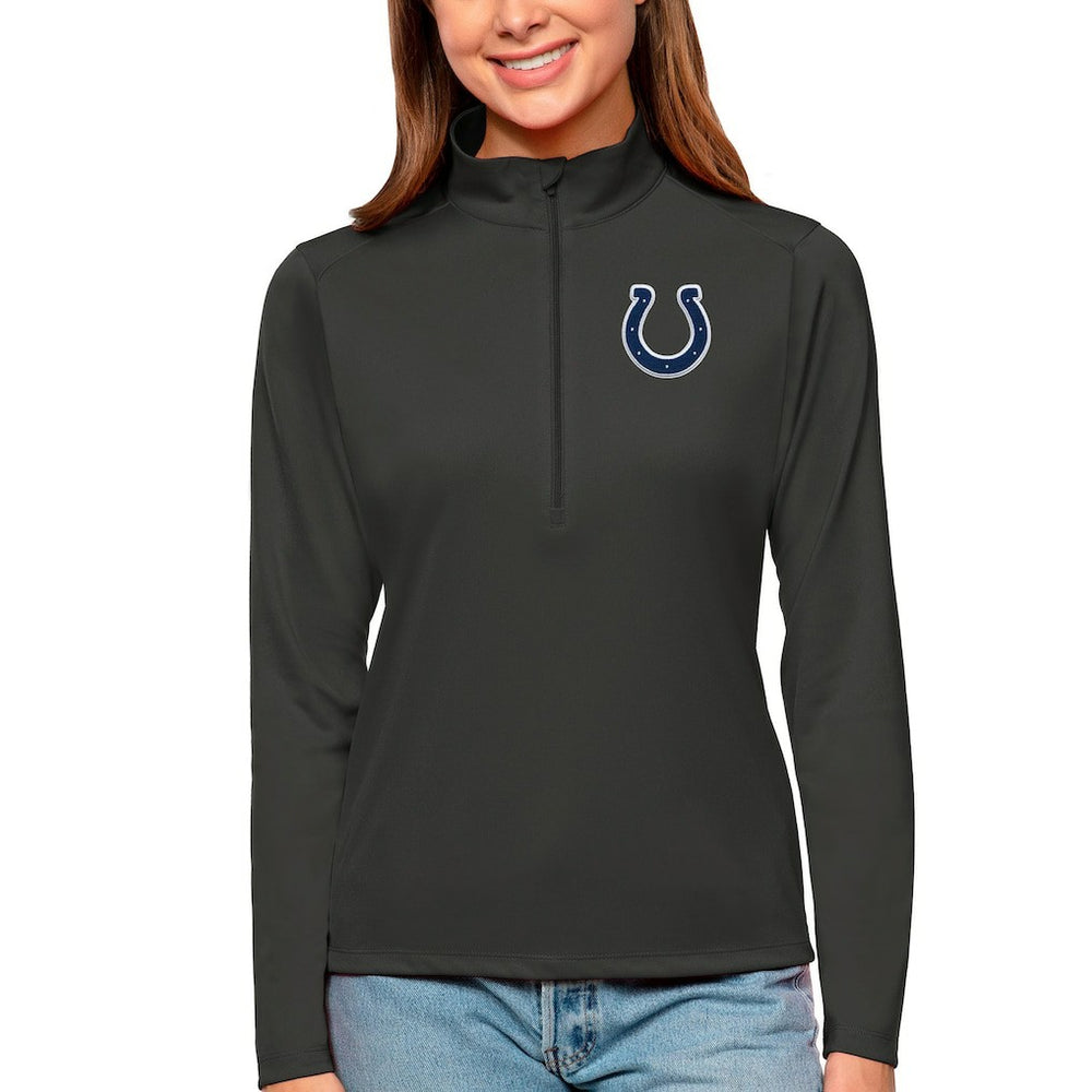 Indianapolis Colts Antigua Women's Tribute Half-Zip Top Charcoal - NFL