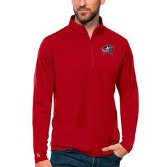 Columbus Blue Jackets - Antigua Tribute Quarter-Zip Pullover Top Red