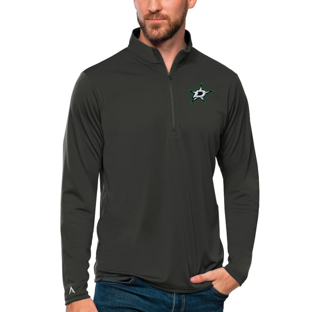 Dallas Stars - Antigua Tribute Quarter-Zip Pullover Top Charcoal