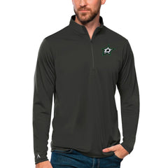 Dallas Stars - Antigua Tribute Quarter-Zip Pullover Top Charcoal