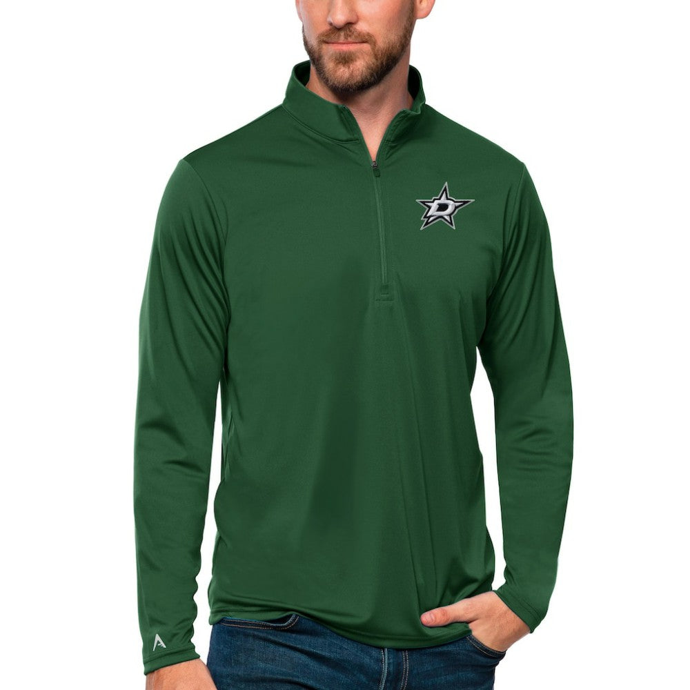 Dallas Stars - Antigua Tribute Quarter-Zip Pullover Top Forest Green