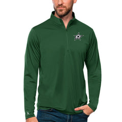 Dallas Stars - Antigua Tribute Quarter-Zip Pullover Top Forest Green