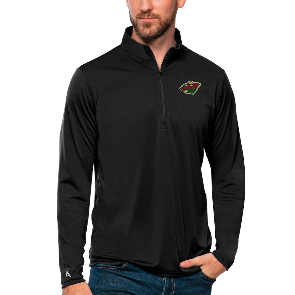 Minnesota Wild - Antigua Tribute Quarter-Zip Pullover Top Black