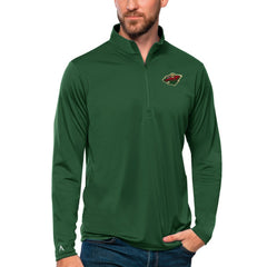 Minnesota Wild - Antigua Tribute Quarter-Zip Pullover Top Green