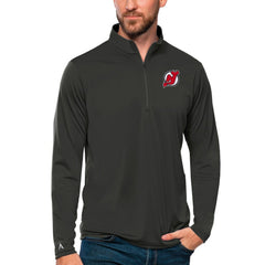 New Jersey Devils - Antigua Tribute Quarter-Zip Pullover Top Charcoal