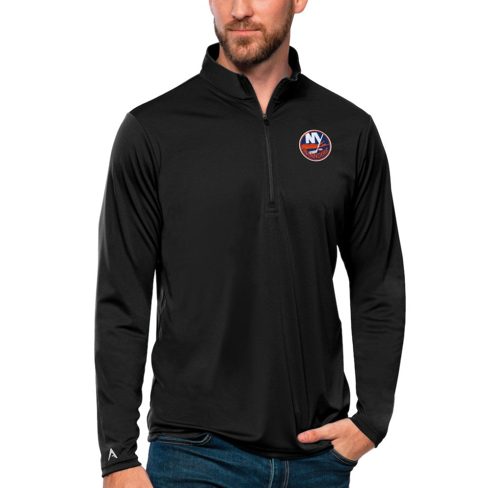 New York Islanders - Antigua Tribute Quarter-Zip Pullover Top Black