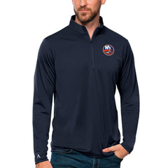 New York Islanders - Antigua Tribute Quarter-Zip Pullover Top Navy