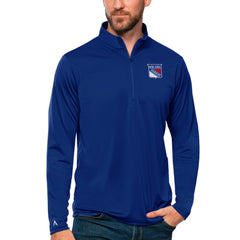 New York Rangers Antigua Tribute Quarter-Zip Pullover Top Blue