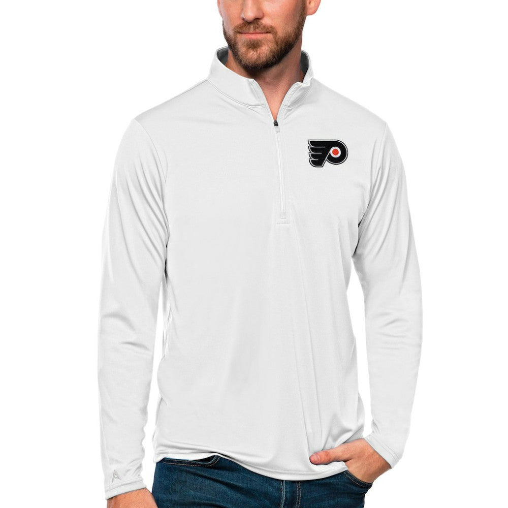 Philadelphia Flyers - Antigua Tribute Quarter-Zip Pullover Top White