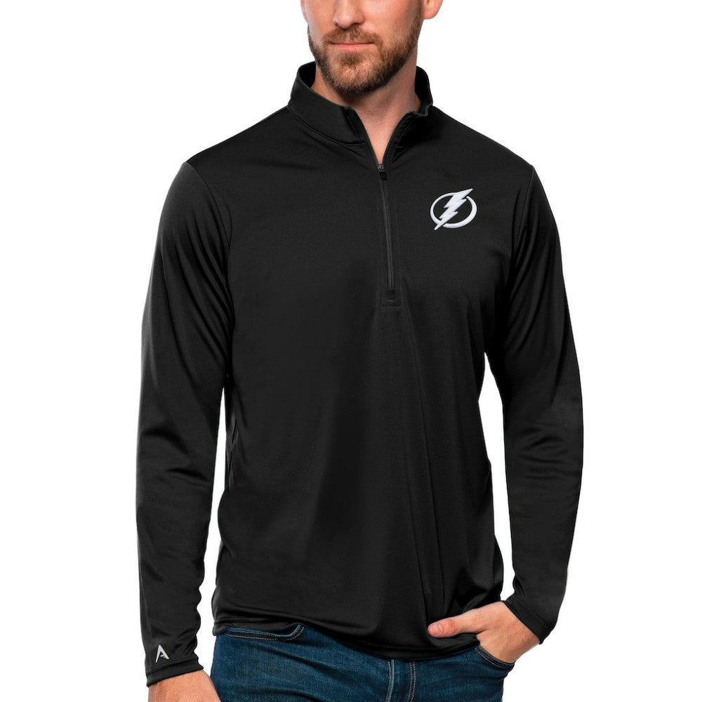 Tampa Bay Lightning - Antigua Tribute Quarter-Zip Pullover Top Black