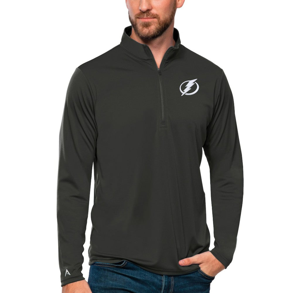 Tampa Bay Lightning - Antigua Tribute Quarter-Zip Pullover Top Charcoal