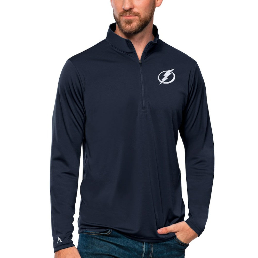 Tampa Bay Lightning - Antigua Tribute Quarter-Zip Pullover Top Navy