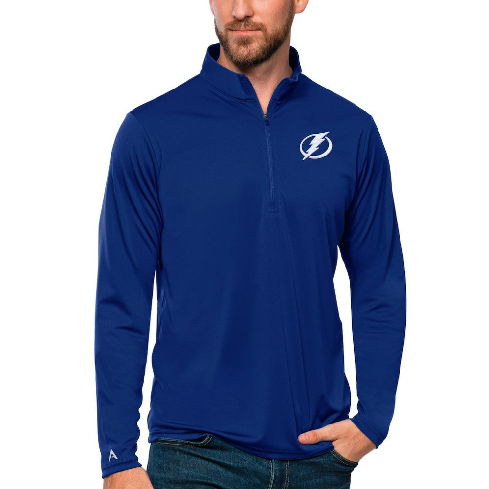Tampa Bay Lightning - Antigua Tribute Quarter-Zip Pullover Top Blue
