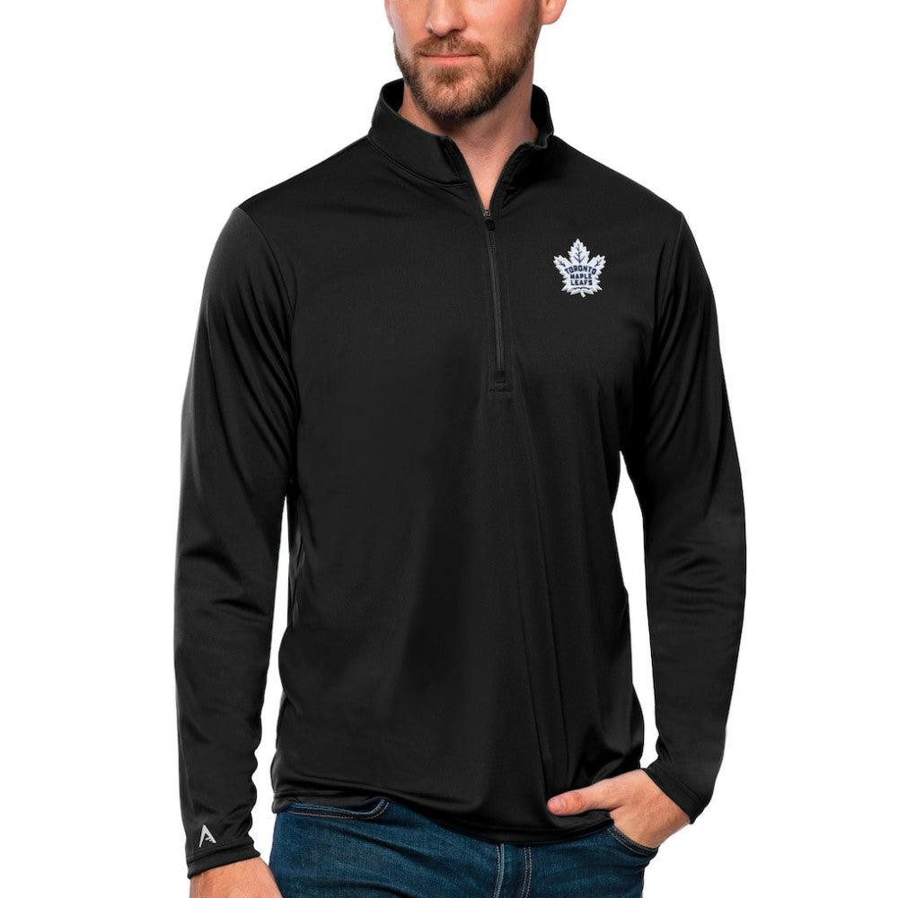 Toronto Maple Leafs - Antigua Tribute Quarter-Zip Pullover Top Black