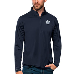 Toronto Maple Leafs - Antigua Tribute Quarter-Zip Pullover Top Navy