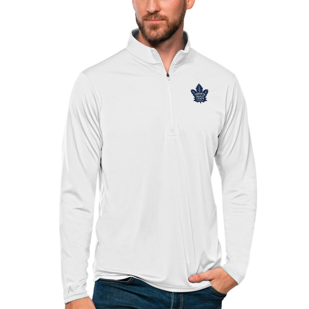 Toronto Maple Leafs - Antigua Tribute Quarter-Zip Pullover Top White