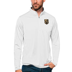 Vegas Golden Knights Antigua Tribute Quarter-Zip Pullover Top White