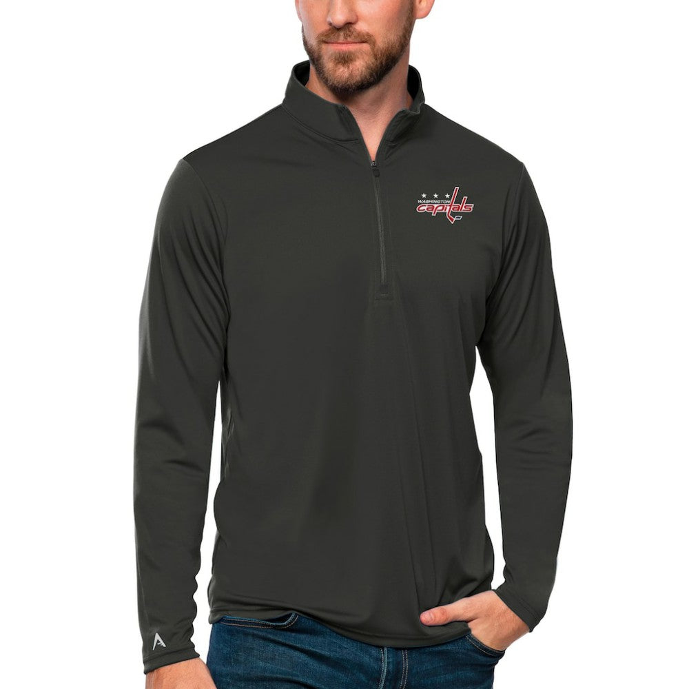 Washington Capitals Antigua Tribute Quarter-Zip Pullover Top Charcoal