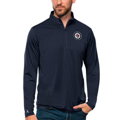 Winnipeg Jets - Antigua Tribute Quarter-Zip Pullover Top Navy